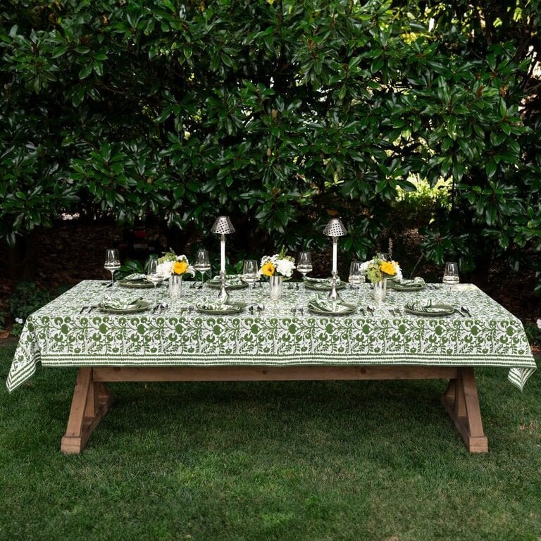 Cactus Flower Lettuce Green Tablecloth