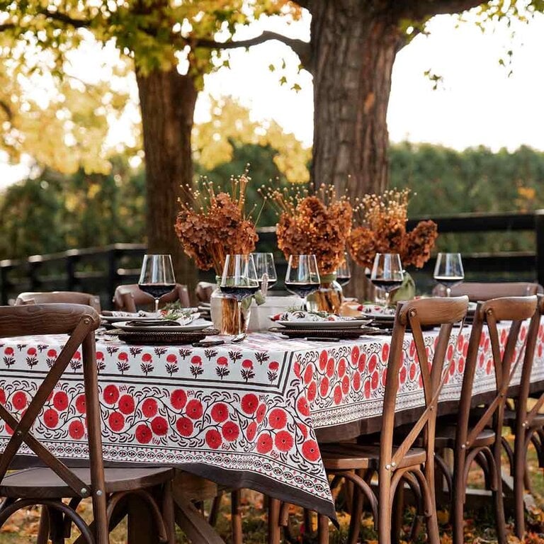 Gaya Brown & Persimmon Tablecloth