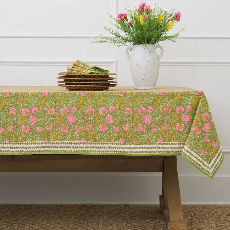 Cactus Flower Fern Tablecloth