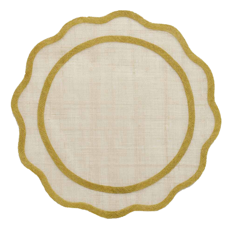 Yellow Scalloped Rice Paper Placemat