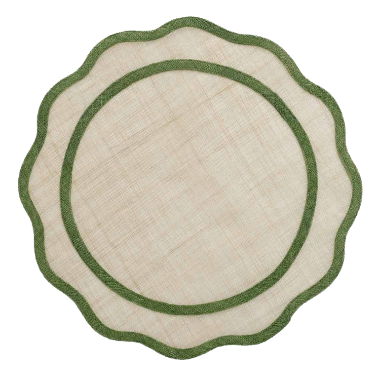 Green Scalloped Rice Paper Placemat