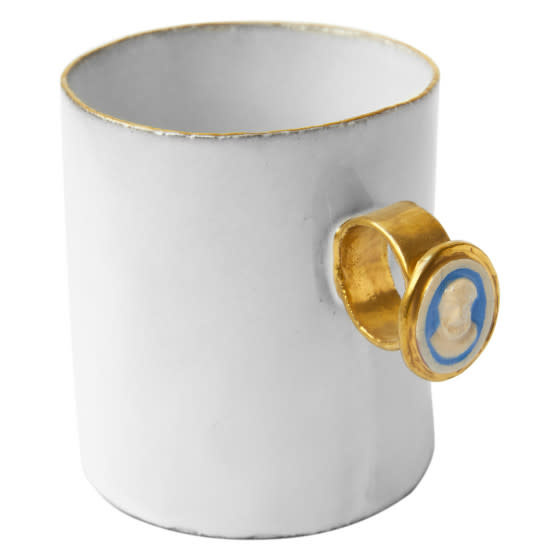 Serena Man Cameo Ring French Ceramic Cup - The Paris Market