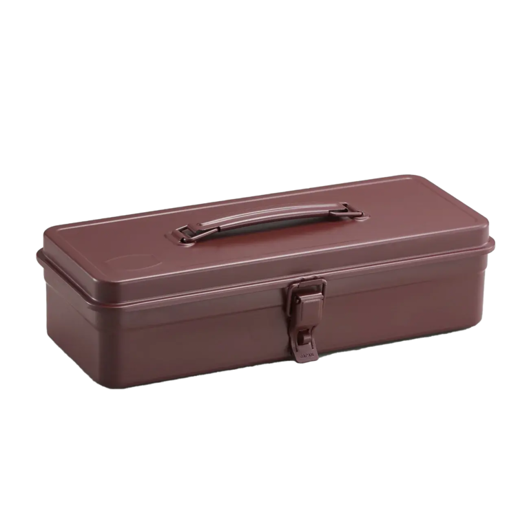 Antique Brown T320 Steel Toolbox w/ Top Handle & Flat Lid