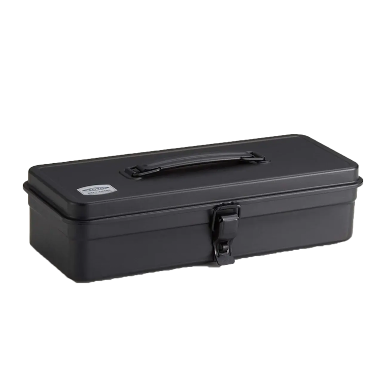 Black T320 Steel Toolbox Top Handle & Flat Lid