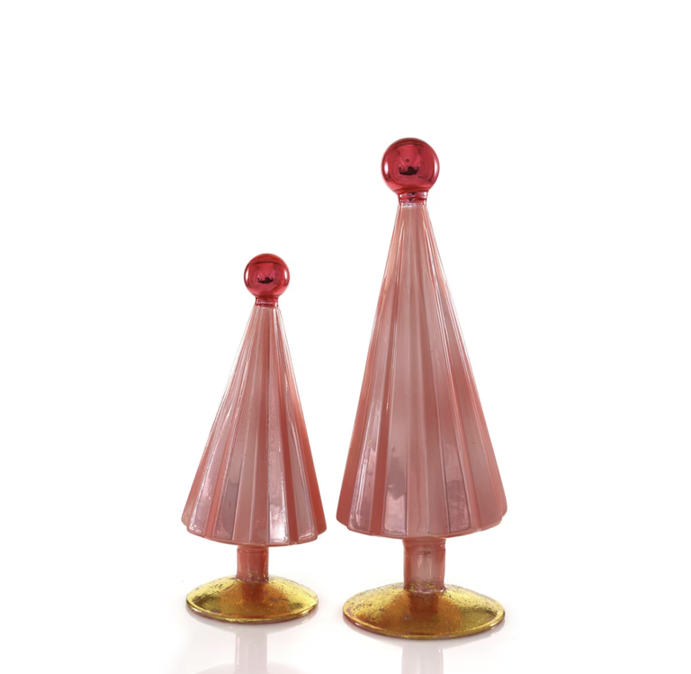 Small Set Pink & Red Pleated Tree