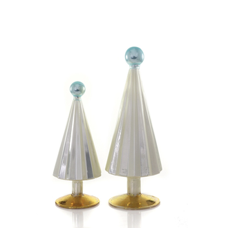 Small Set Pearl & Blue Pleated Tree