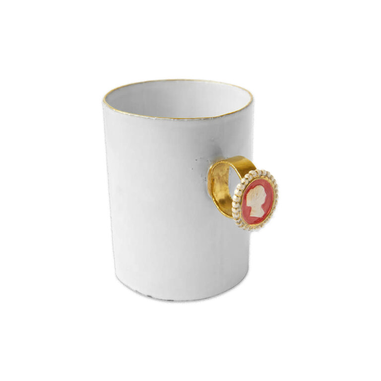 Astier de Villatte Serena Woman's Head Cameo Ring Cup