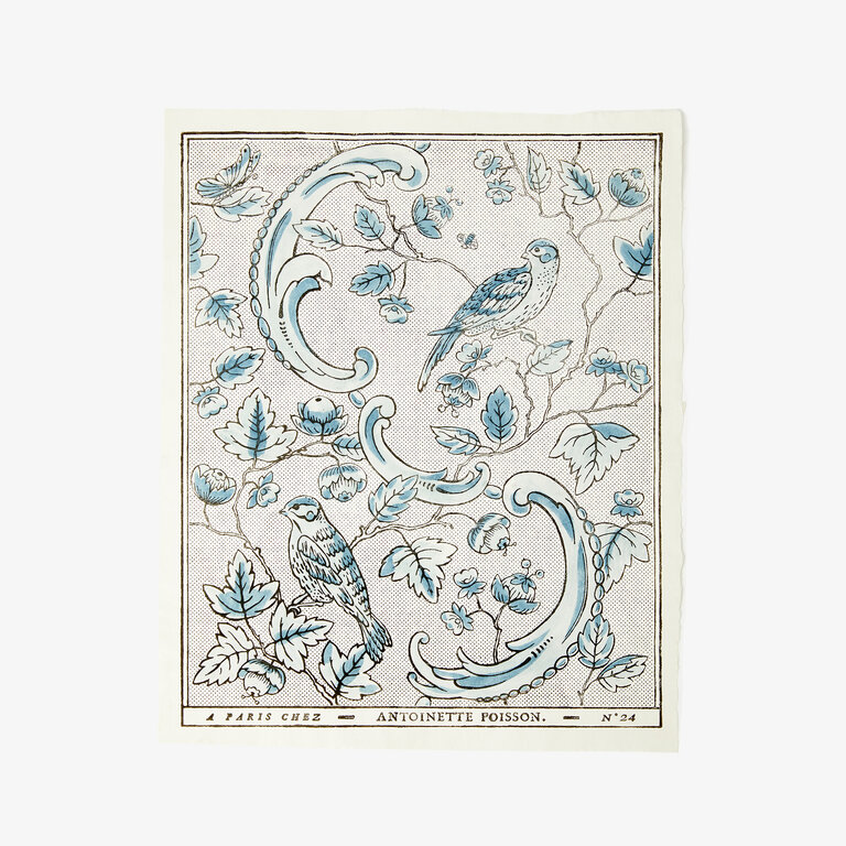 Antoinette Poisson 24A Oiseaux et Feuillage, Blue Domino Paper