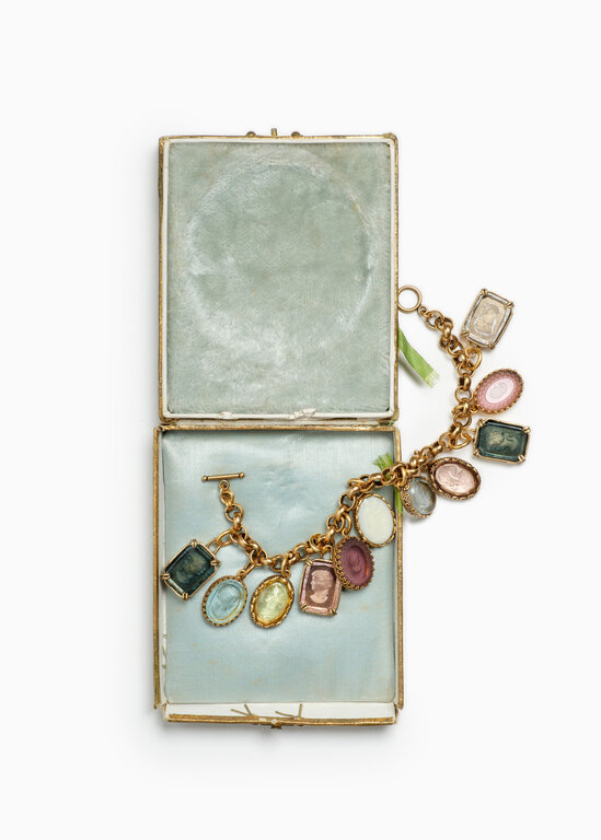 Fallen Aristocrat Octagon Cameo Charm, Clear