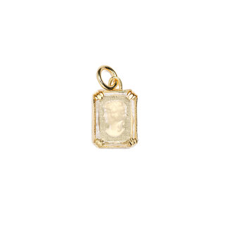 Fallen Aristocrat Octagon Cameo Charm, Clear
