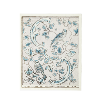 Antoinette Poisson 24A Oiseaux et Feuillage, Blue Domino Paper