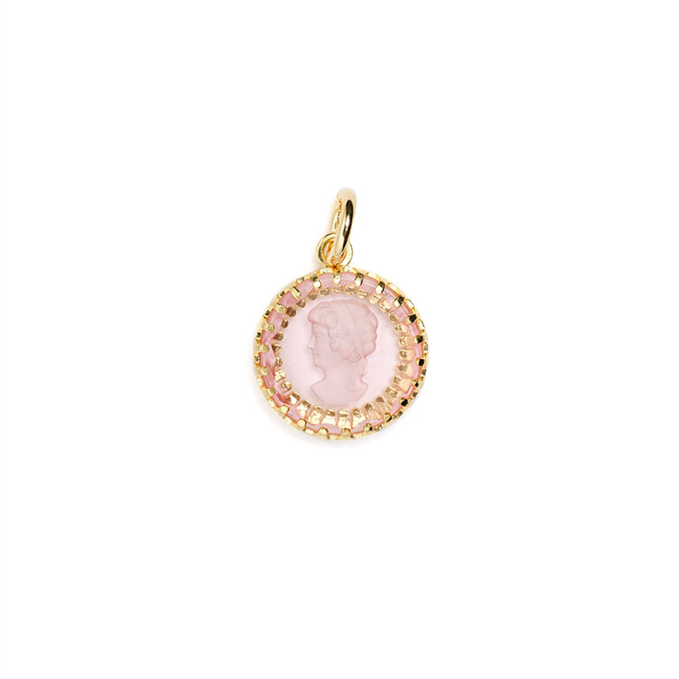 Fallen Aristocrat Round Cameo Charm, Rosaline