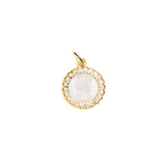 Fallen Aristocrat Round Clear Cameo Charm