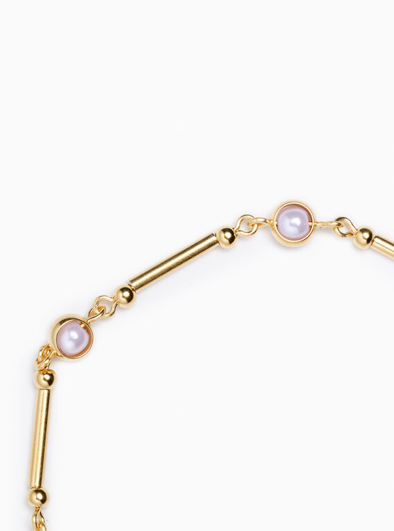 Fallen Aristocrat Round Pearl Chain Bracelet