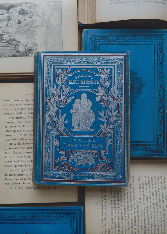 Antique French Blue Books, 19th Century