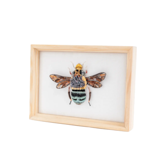 Blue Banded Bee Beaded Art