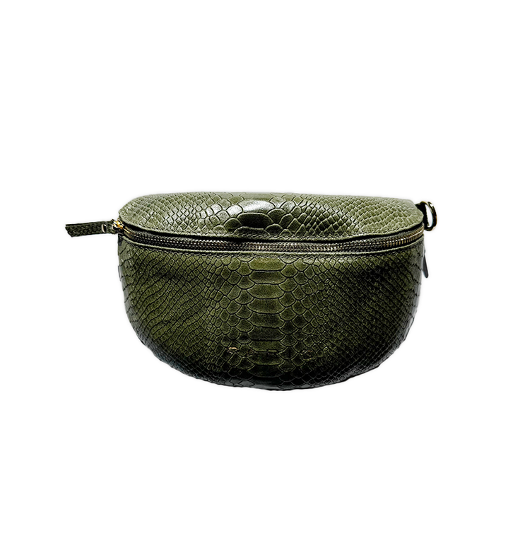 Python Kaki Green Crossbody Bag