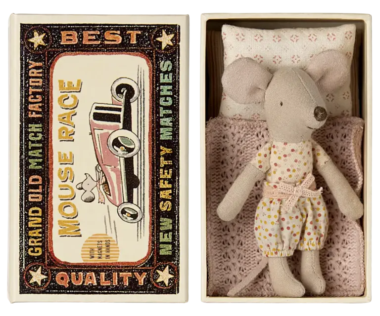 Maileg Little Sister Mouse in Matchbox