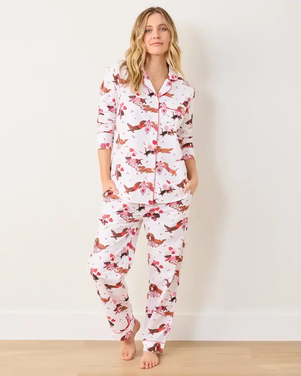 Dachshund Date Long Sleep Set Cloud Pajamas