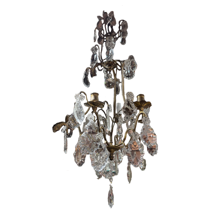 Chandelier with Crystal and Mimic Wax Light