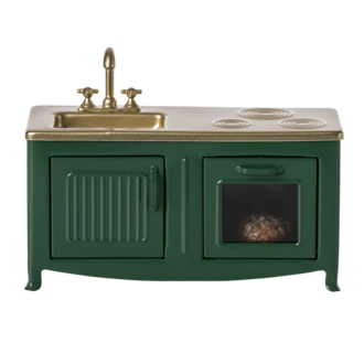 Maileg Mouse Sized Dark Green Kitchen