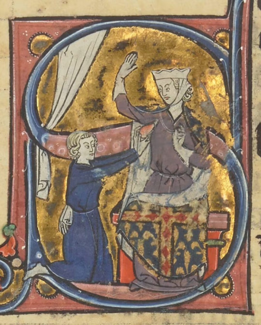 Illuminated manuscript letter S