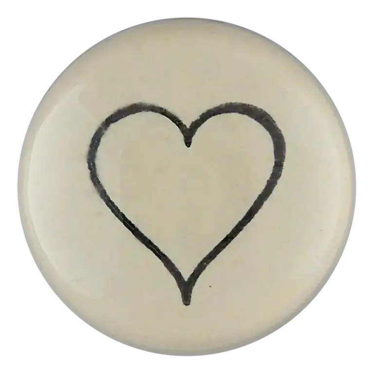 John Derian Line Heart Dome Paperweight