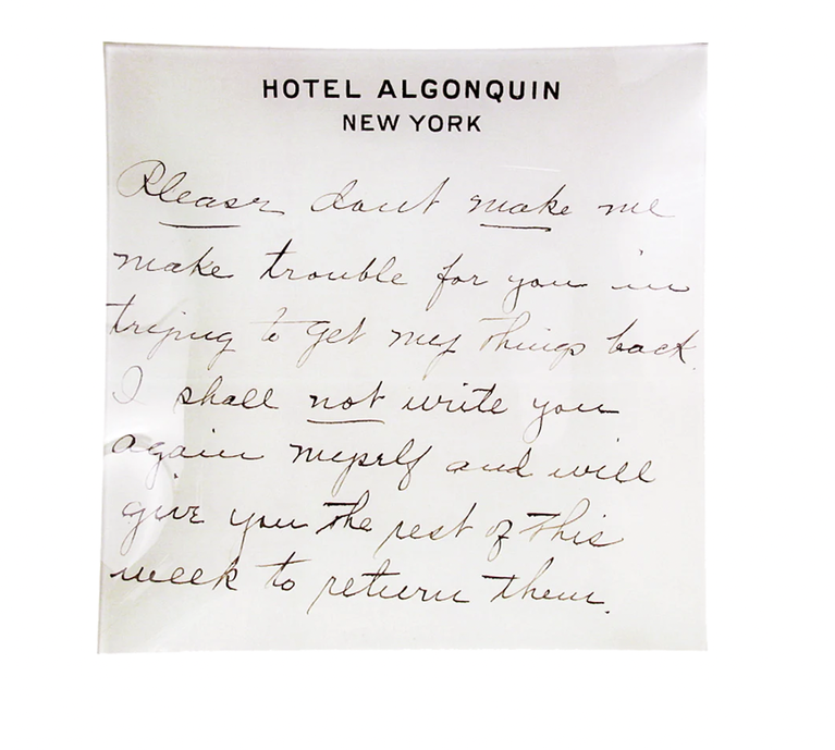 John Derian Algonquin Hotel 10” Square Tray