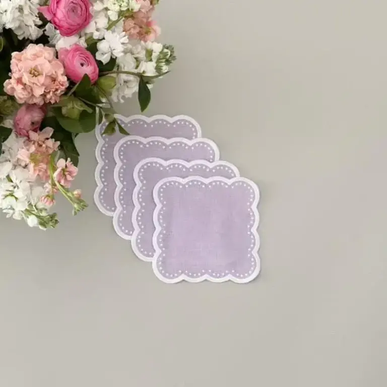 Lavender Scalloped Cocktail Napkin