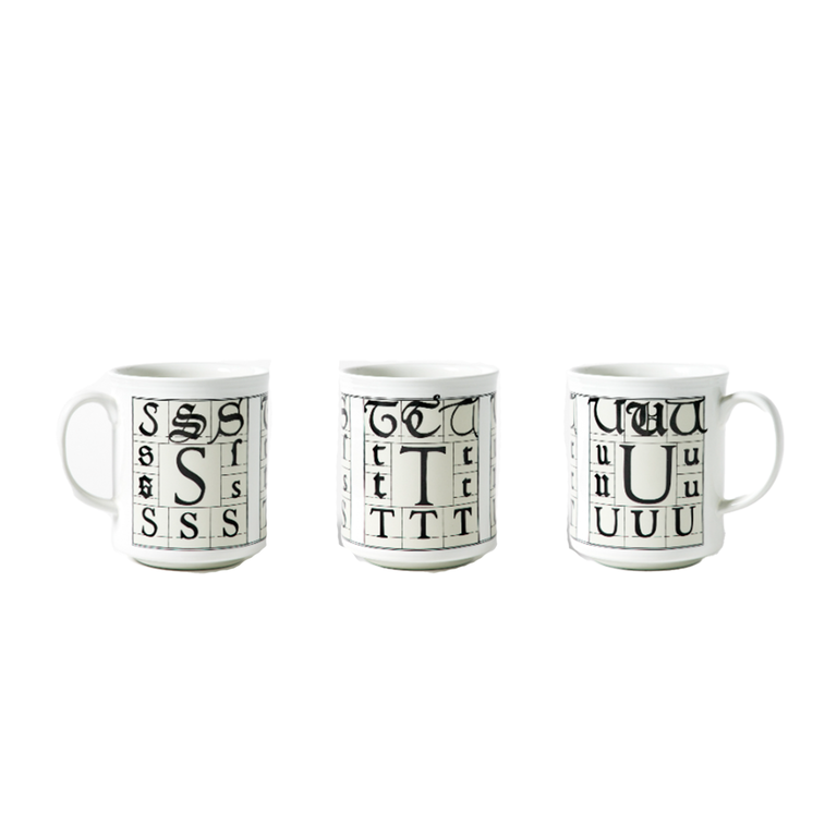 Calligraphy Alphabet STU Mug