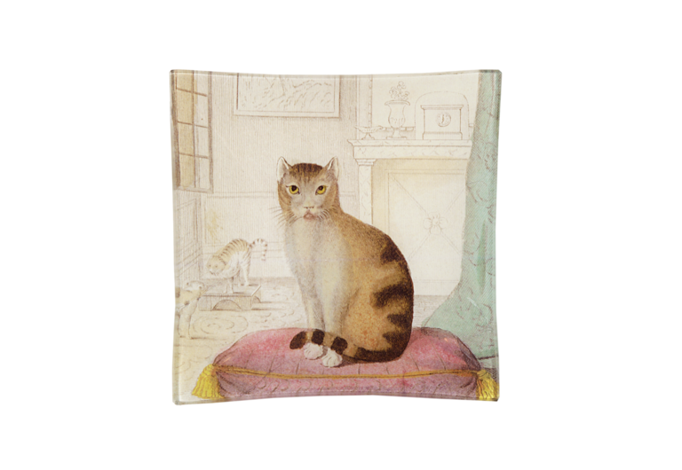John Derian Calm Cat Un Vide Poche 6” Square