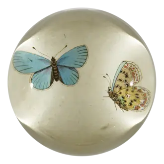 John Derian Blue Butterflies Dome Paperweight John Derian Blue Butterflies Dome Paperweight