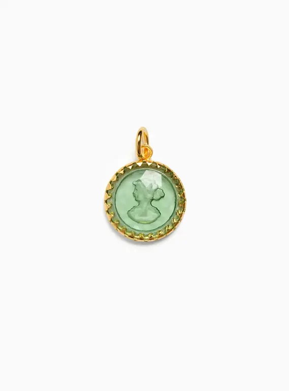 Fallen Aristocrat Round Cameo, Sage Charm