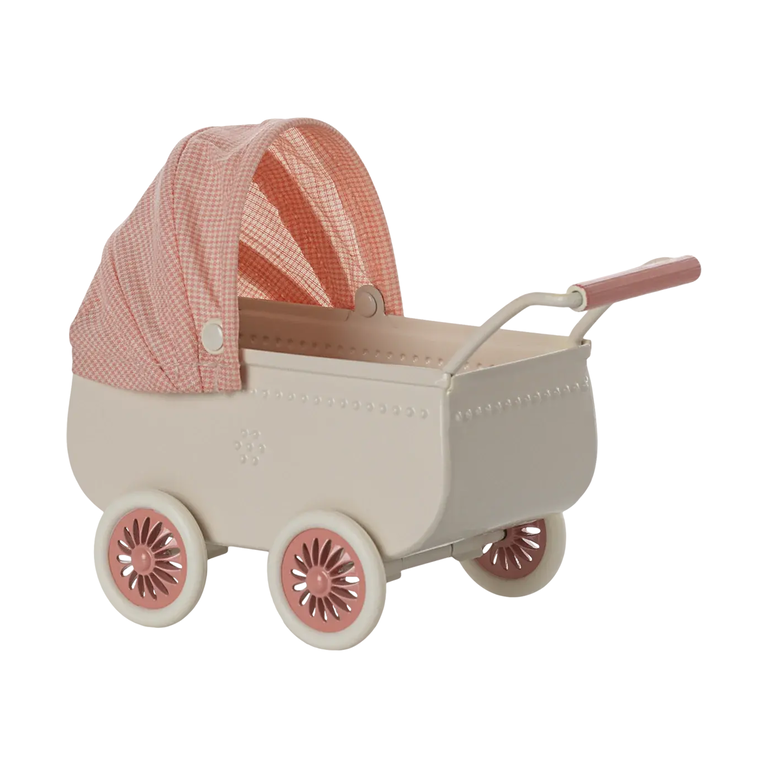 Maileg Mouse Pram, Coral