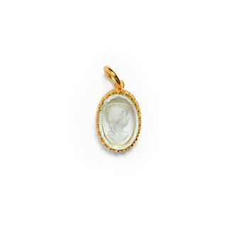 Fallen Aristocrat Blue Oval Cameo Charm,