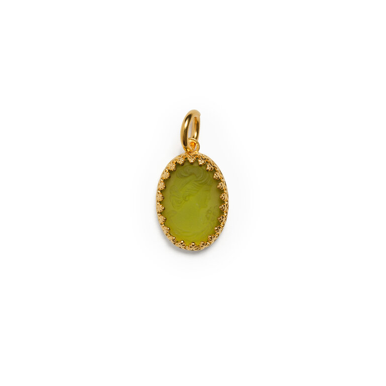 Fallen Aristocrat Oval Cameo Olive 18k Charm