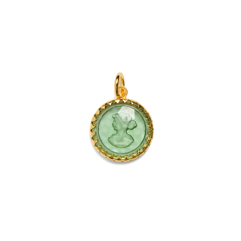 Fallen Aristocrat Round Cameo, Sage Charm
