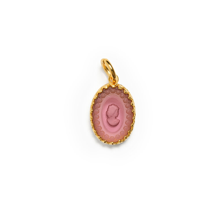 Fallen Aristocrat Violet Oval Cameo Charm