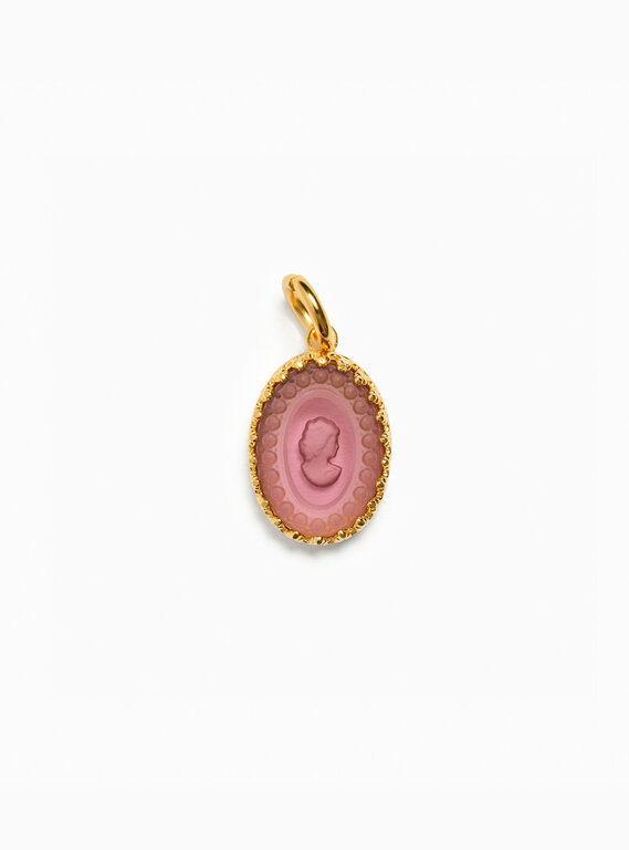 Fallen Aristocrat Oval Cameo Charm, Violet