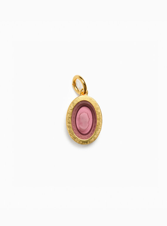 Fallen Aristocrat Violet Oval Cameo Charm