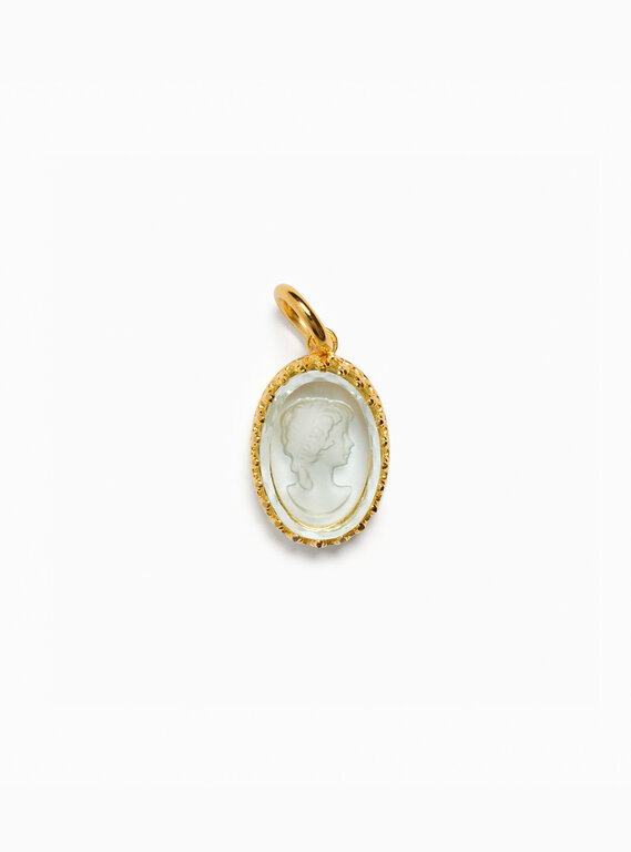Fallen Aristocrat Blue Oval Cameo Charm,