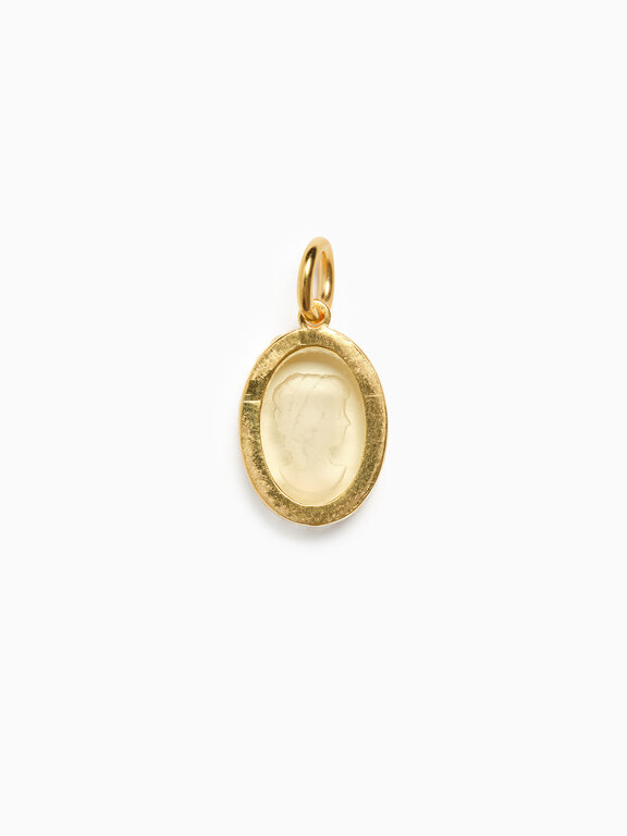 Fallen Aristocrat Cameo Jonquil Glass 18k Charm
