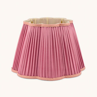 Diya Scalloped Silk Fuchsia Lampshade