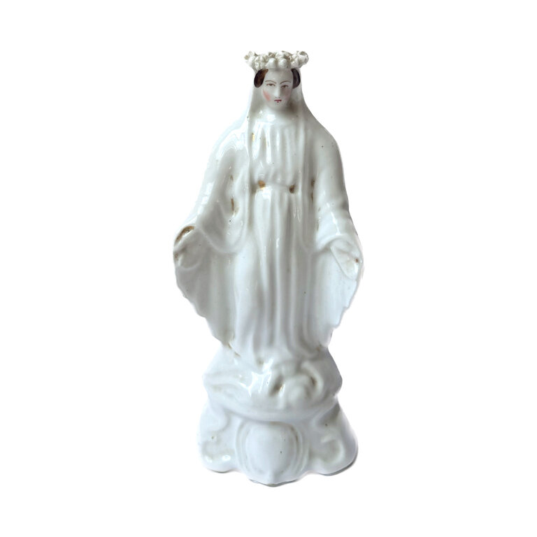 Antique Vieux Paris Porcelain Figure, Madonna #02