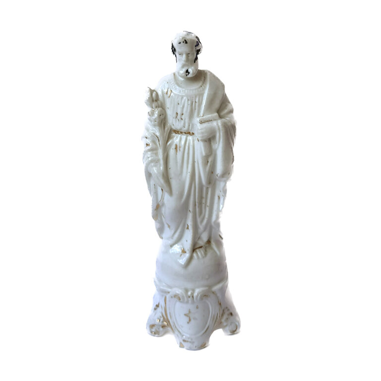 Antique Vieux Paris Porcelain Figure, Religious Man  #08