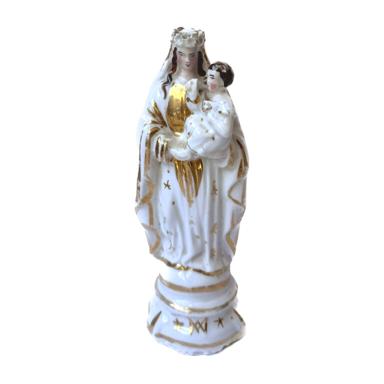 Antique Vieux Paris Porcelain Figure, Madonna and Child #14