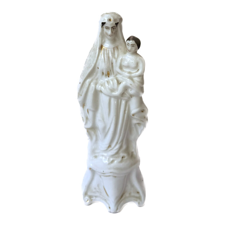 Antique Vieux Paris Porcelain Figure, Madonna and Child #15
