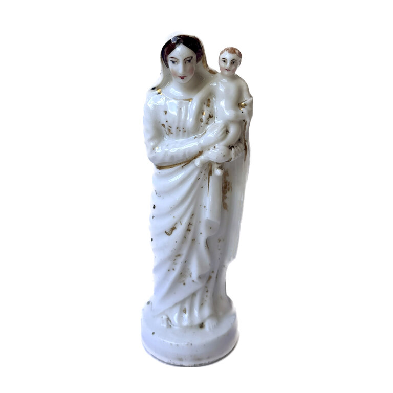 Antique Vieux Paris Porcelain Figure, Madonna and Child #16