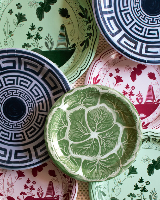 Green Cabbage Salad Paper Plates