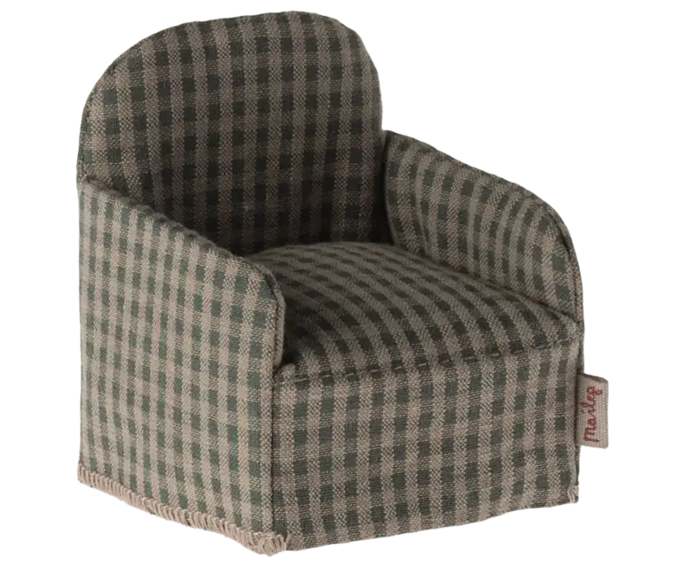 Maileg Mouse Sized Green Checker Chair